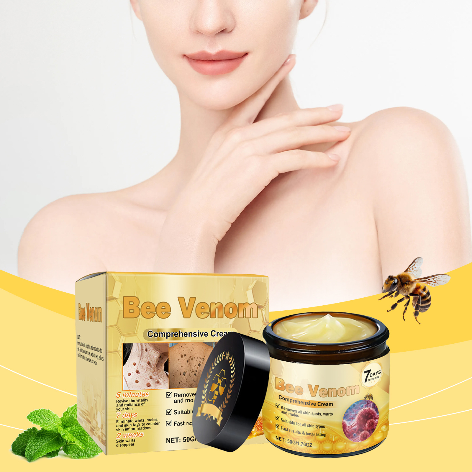 Bee Venom Skin Care Cream Gently Cleanses and Smoothes the Skin, Hydrates and Moisturizes the Skin, Elasticizes and Moisturizes the Skin Care Cream