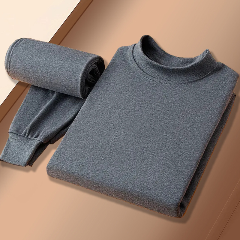 100% Cotton Thermal Underwear Men's Autumn Clothes and Pants Set Pure Cotton Sweater Women's Base Layer Middle-Aged and Elderly Thermal Tops and Pants