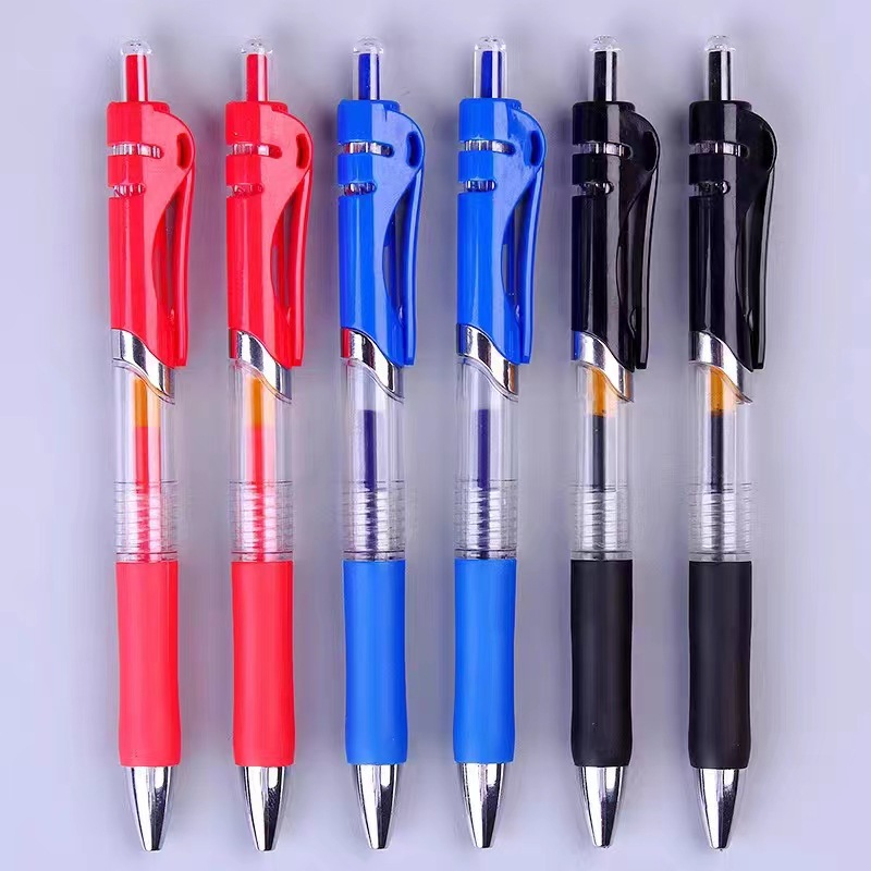Press-Type Gel Pen K35 Carbon Pen 0.5mm Black Student Learning Ballpoint Pen Conference Signature Pen Office Stationery