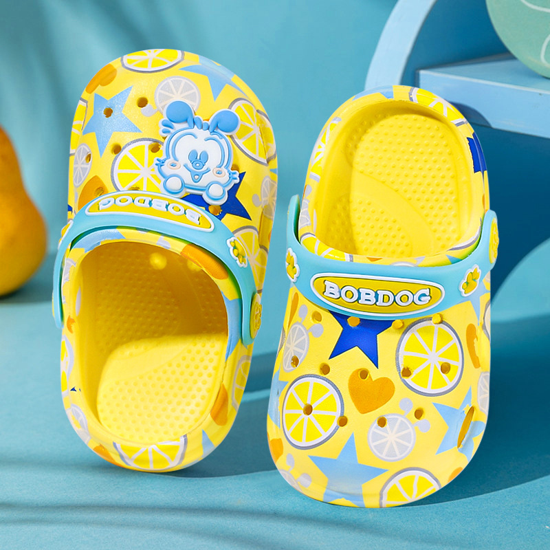 Babu Dou Children's Croc Shoes Summer 1-5 Years Old Children's Men's and Women's Printed Cartoon Beach Shoes Baby Sandals and Slippers