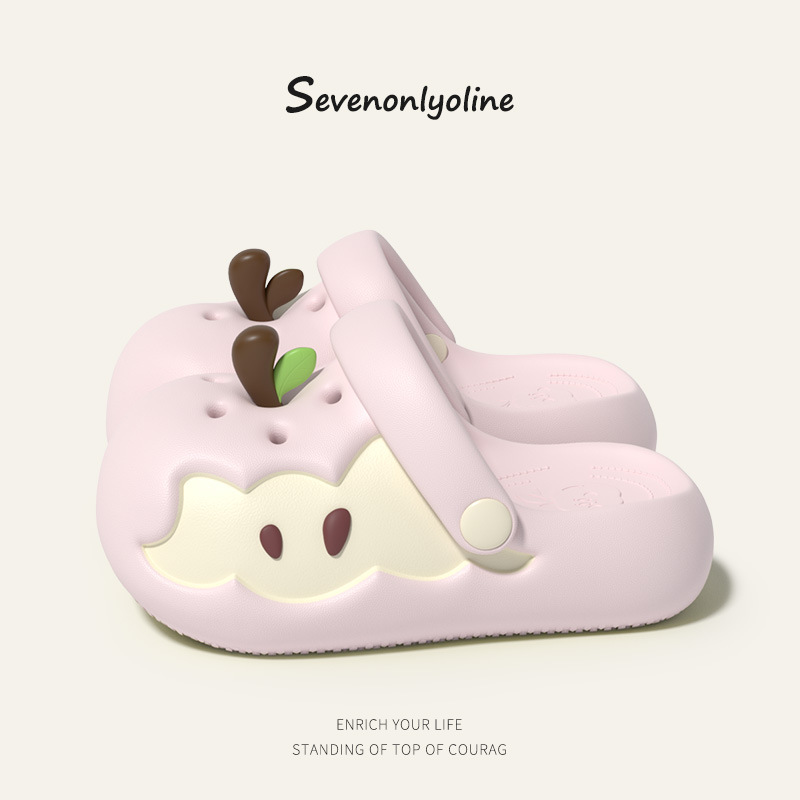 Children's Red Apple Summer New Style Strappy Clogs for Home and Outdoor Non-Slip and Anti-Collision Men's and Women's Baotou Sandals