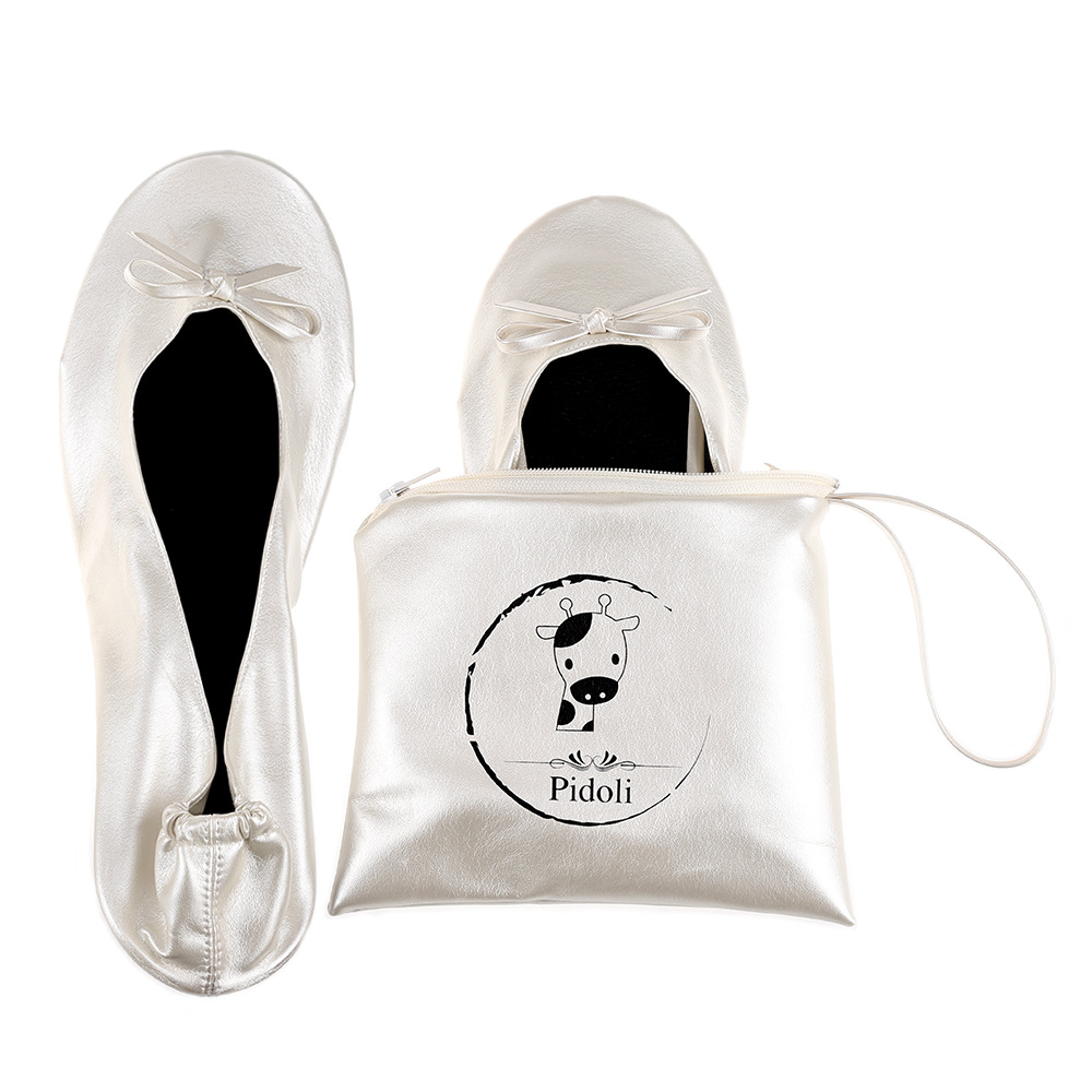 Folding lightweight ladies flat-bottomed ballet shoes factory straight hair cross-border for Amazon support customer trademark map