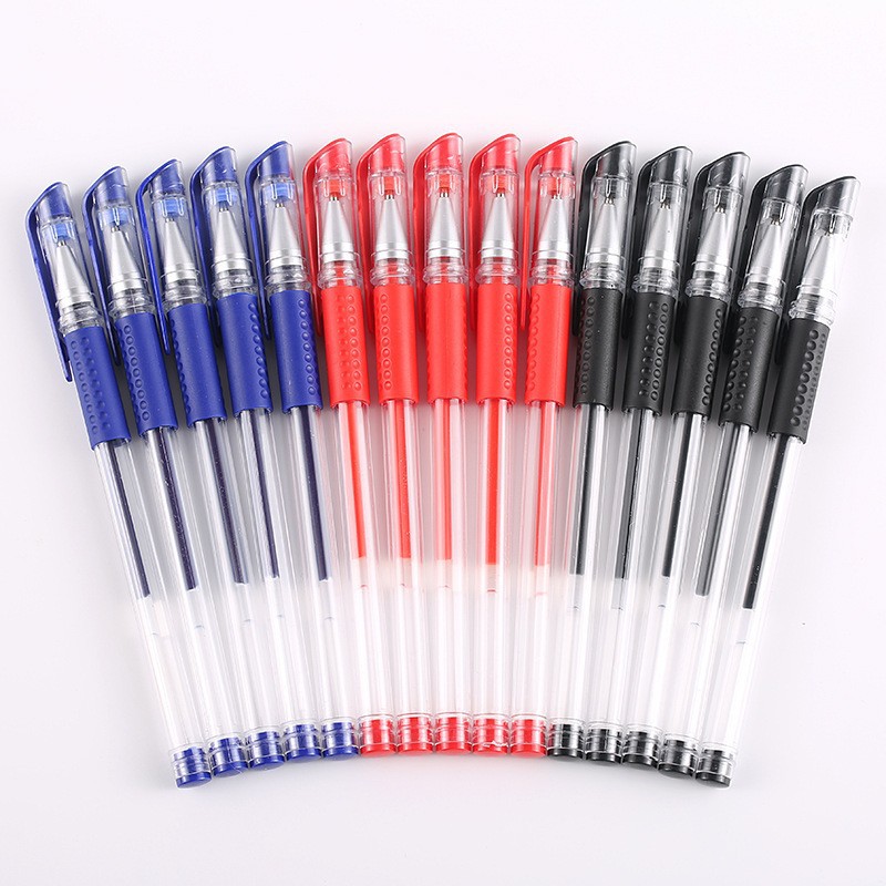 European Standard Gel Pen Box Set with Bullet Tip Needle Tube Black Blue Red 05 Carbon Pen Refills for Business Office Study Stationery Wholesale