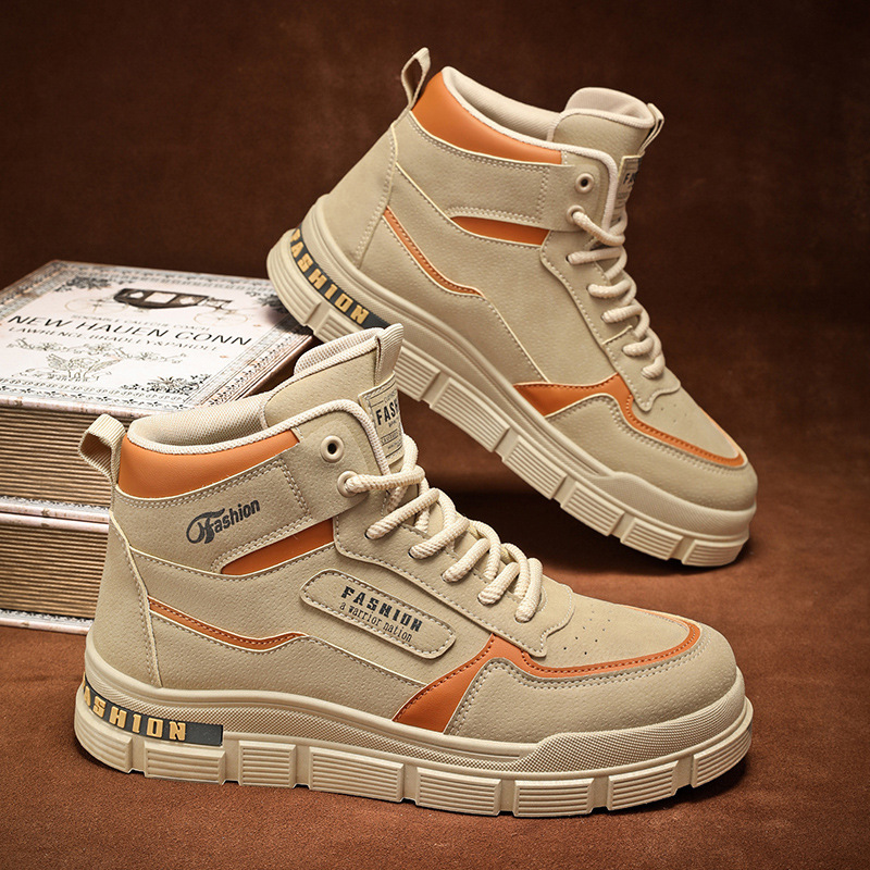 Autumn Men's Shoes New Breathable High-Top Martin Boots Men's British Retro Non-Slip Work Shoes Casual Labor Protection Shoes for Men