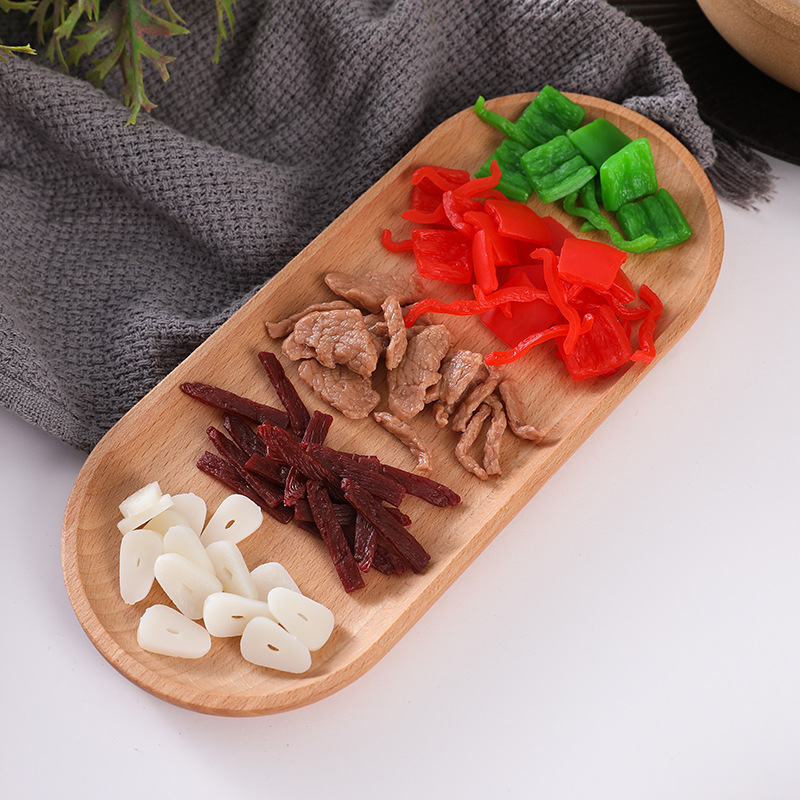 Simulated Shredded Meat Chunks, Chili Shreds, Green Pepper Chunks, Shredded Beef, Garlic Slices, Green Onions, Simulated Side Dishes, DIY Food and Play Materials