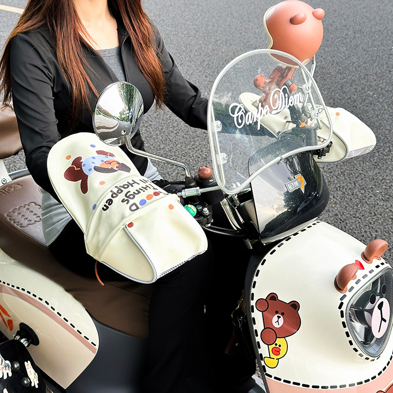 Summer Electric Vehicle Sun Protection Gloves, Breathable and Waterproof Battery Handlebar Covers, Sun Protection and Uv Protection Handlebar Covers