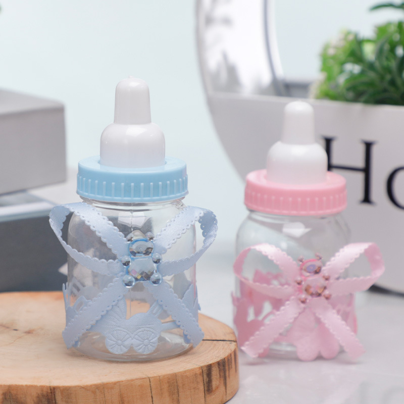 Plastic Small Bottle Candy Box Baby Full Moon Wine Wedding Candy Box First Birthday Souvenir Return Gift Cartoon Sugar Box